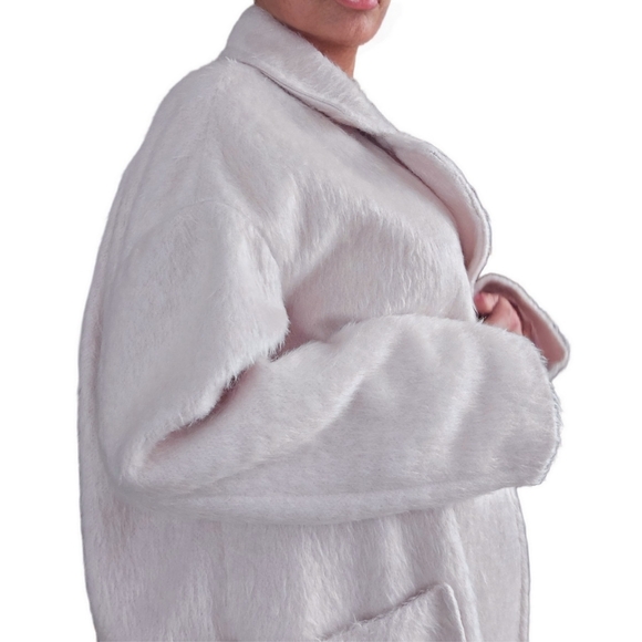 Topshop Pink Furry Oversized Faux Fur Size 12 Coat - Picture 4 of 10